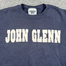 Lee Sweatshirt Youth Size L Navy Blue John Glenn Graphic Heavyweight Crewneck