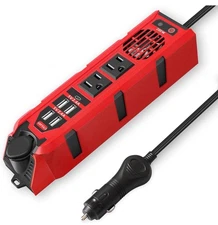 Advanced Safety 200W Car Power Inverter with 6 Outlets - Perfect for Travelers