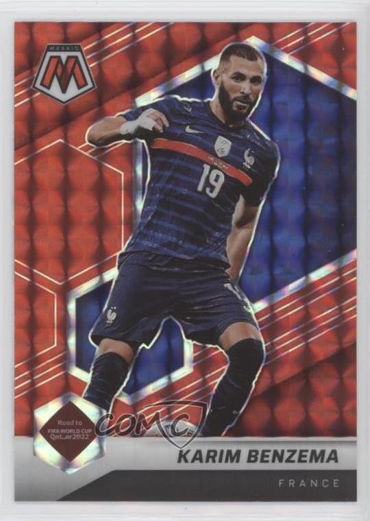 2021-22 Panini Mosaic FIFA Road to World Cup Red Prizm Karim Benzema #2 0b7v