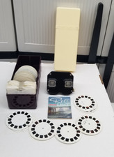 Vintage View Master Viewer With 161 Reels  Storage Case Shelf X