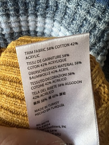 NWT Urban Outfitters BDG Mustard Striped Waffle Knit Oversized Sweater Size M - Picture 9 of 9