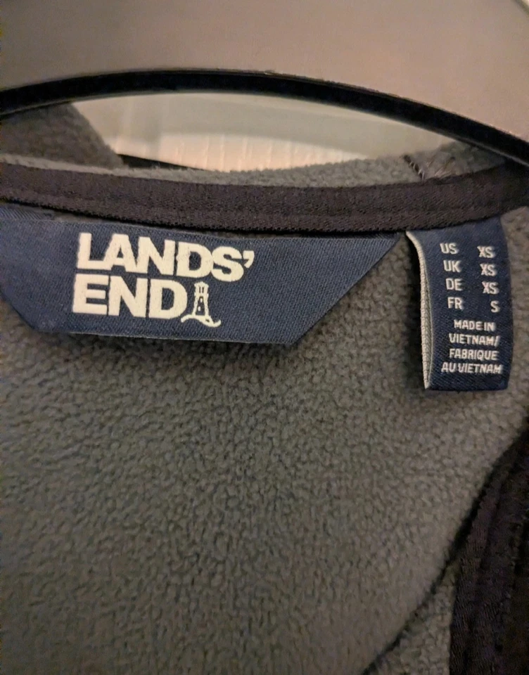 Lands' End Soft Shell Jacket XS (UK size 8, EU 36, US 4) Black/Grey Fleece lined - Image 3 of 4