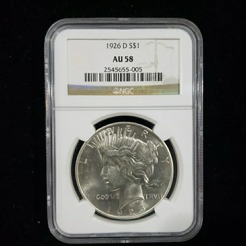 1926-D Peace Dollar NGC AU58 – Choice About Uncirculated Silver $1