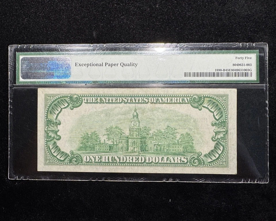 1929 $100 Federal Reserve Bank Note (Fr#1890-B) - New York - PMG XF45 EPQ - Image 2 of 4