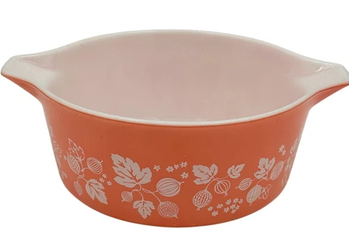 Vintage Pyrex 475-B Pink Gooseberry 2.5 Qt Cinderella Casserole Dish No Lid USA