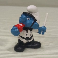 Smurf Figure Policeman Cop Police Officer RARE White Uniform Vintage Smurfs Toy