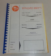 Manuale di istruzioni / Operating istruzioni Potain 2150 gru / crane