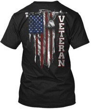 Veteran Distressed Flag - T-Shirt Made in the USA Size S to 5XL