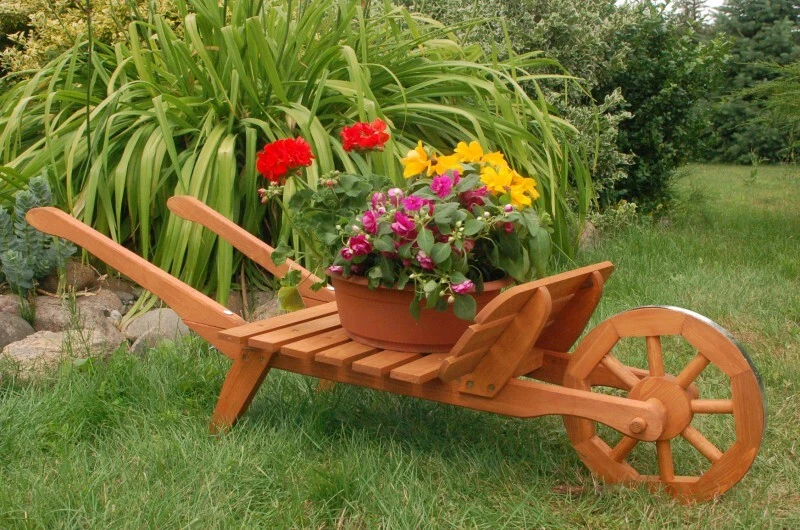 DEKO SHOP HANNUSCH XXL Carriola, Carriola Legno Massello