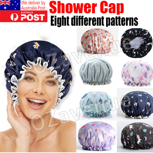 Shower Cap Sleep Luxury Bath Hat Hair Care waterproof double layer reuse woman - Picture 1 of 20