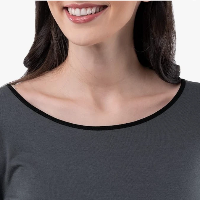 Fruit of the Loom Mujer Manga Larga Camiseta y Pantalón Juego de Dormir 2 Piezas, Gris, M Foto 4 de 4