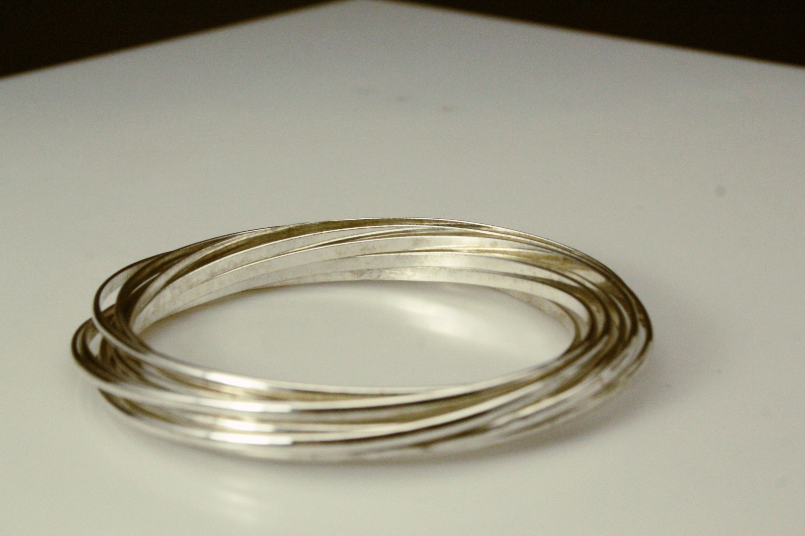 Interlocking 10 Bangle Sterling Silver 925 Bracel… - image 6