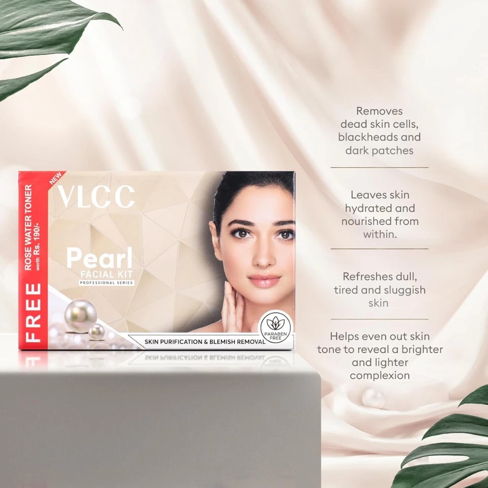 Kit facial VLCC Pearl con tónico para agua de rosas GRATIS - 300 g + 100 ml Foto 4 de 4
