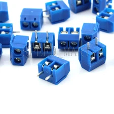 100pcs 2 poles/2 Pin 5mm straight PCB Universal Screw Terminal Block Connector