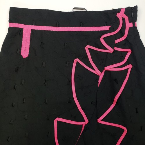 Falda Karen Millen Línea A Forro Corto Cremallera Lateral Reino Unido 10 UE 38 EE. UU. 6 Negra PVP £115 - Imagen 3 de 7