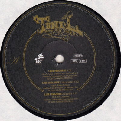 12'' MX TONI-L ''DER FUNKJOKER/ALLES POLITIK'' 360° RECORDS ADVANCED CHEMISTRY