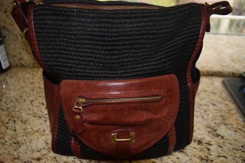 Isabel Marant Bolso para el hombro, Tamaño: M/L, Tela tejida/cuero,  negro/púrpura, pre-o | eBay