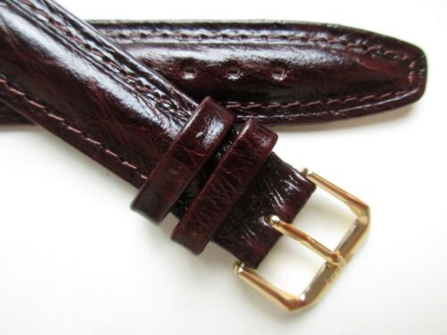 Umber brown XL bark print 18 MM center padded leather watch band strap - Picture 2 of 5