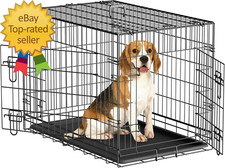 30/36/42 Inch Dog Crate Double Door Folding Metal Dog or Pet Crate Kennel with T