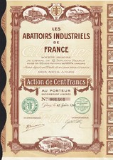 FRANCIA MATADEROS INDUSTRIALES certificado de stock/bono