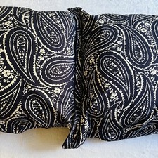 Chaps Ralph Lauren Paisley Navy Blue  White 2 Shams Euro Pillow 30  X 30  