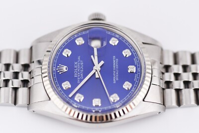 Rolex Datejust Ref.16014 Stainless Steel & White Gold 36mm Blue
