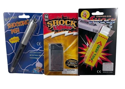 THE ONE STOP FUN SHOP SHOCK PRANK SPECIAL - Electric Gum Lighter Pen Joke Trick Gag