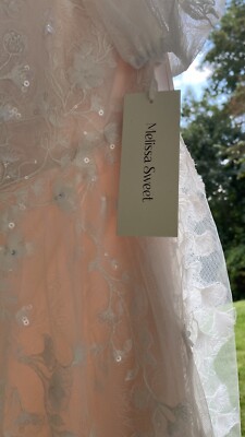 SALE! Melissa Sweet Romantic Floral sequin embroidered wedding dress Womens  16 | eBay