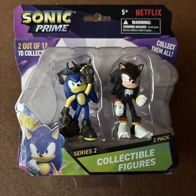 SONIC PRIME SERIES 2 SONIC & SHADOW FIGURES 2 PACK SONIC SHADOW NIP