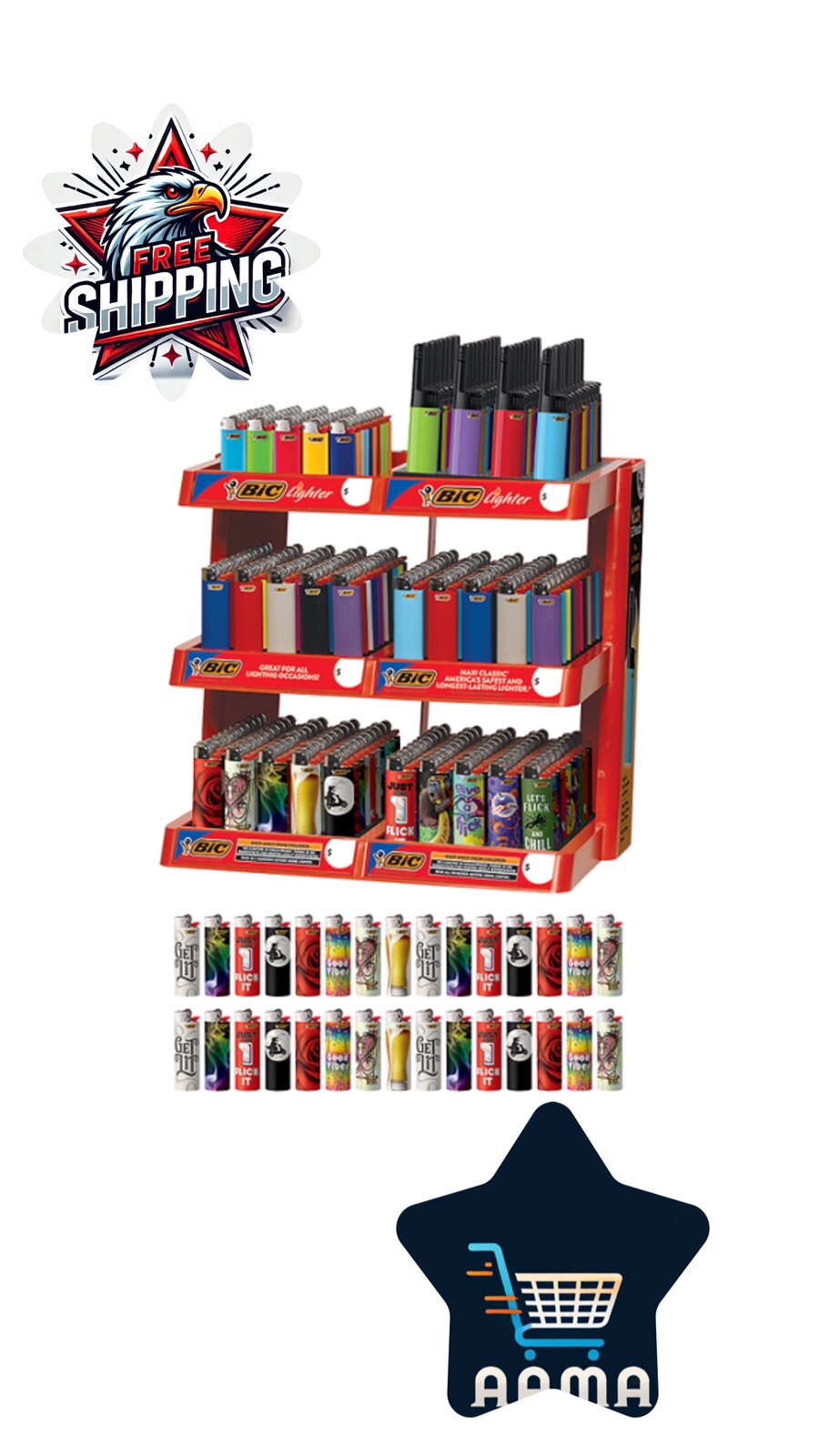 BIC LTR EZ REACH 6 TIER DISPLAY 290CT+30FREE