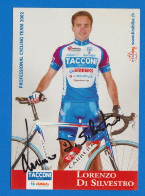 CYCLING cycling card LORENZO DI SILVESTRO team TACCONI Emmegi 2002 signed