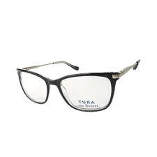 New Tura by Lara Spencer Eyeglasses LS116 Black Silver Optical Frame 52-16-135