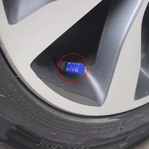 4Pcs BLUE Aluminum Car Wheel Tire/Rim Valve Stem Dust Cover Caps Set Accessories - Picture 10 of 12