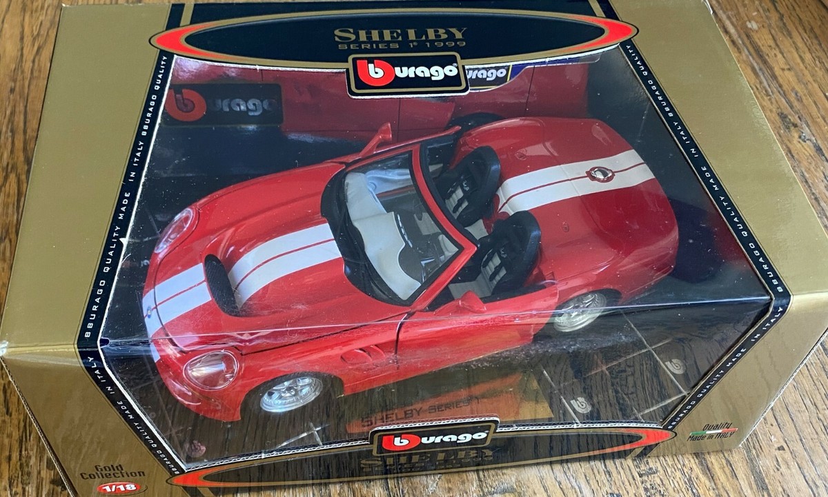 Diecast 1999 Shelby Series 1 RED with White Stripe- Bburago Gold