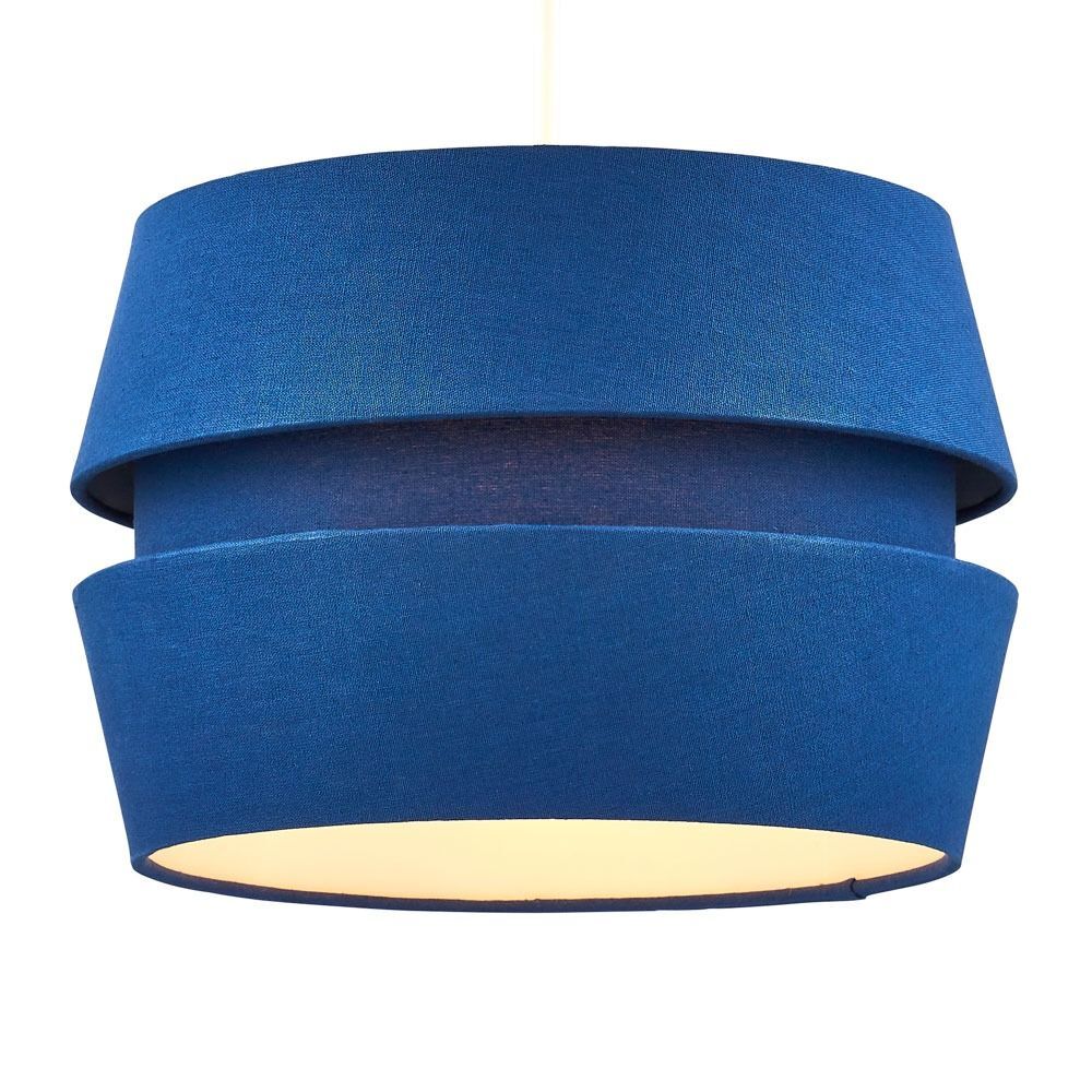Litecraft Light Shade 31 cm Tiered Easy Fit Lampshade - Navy Blue Clearance