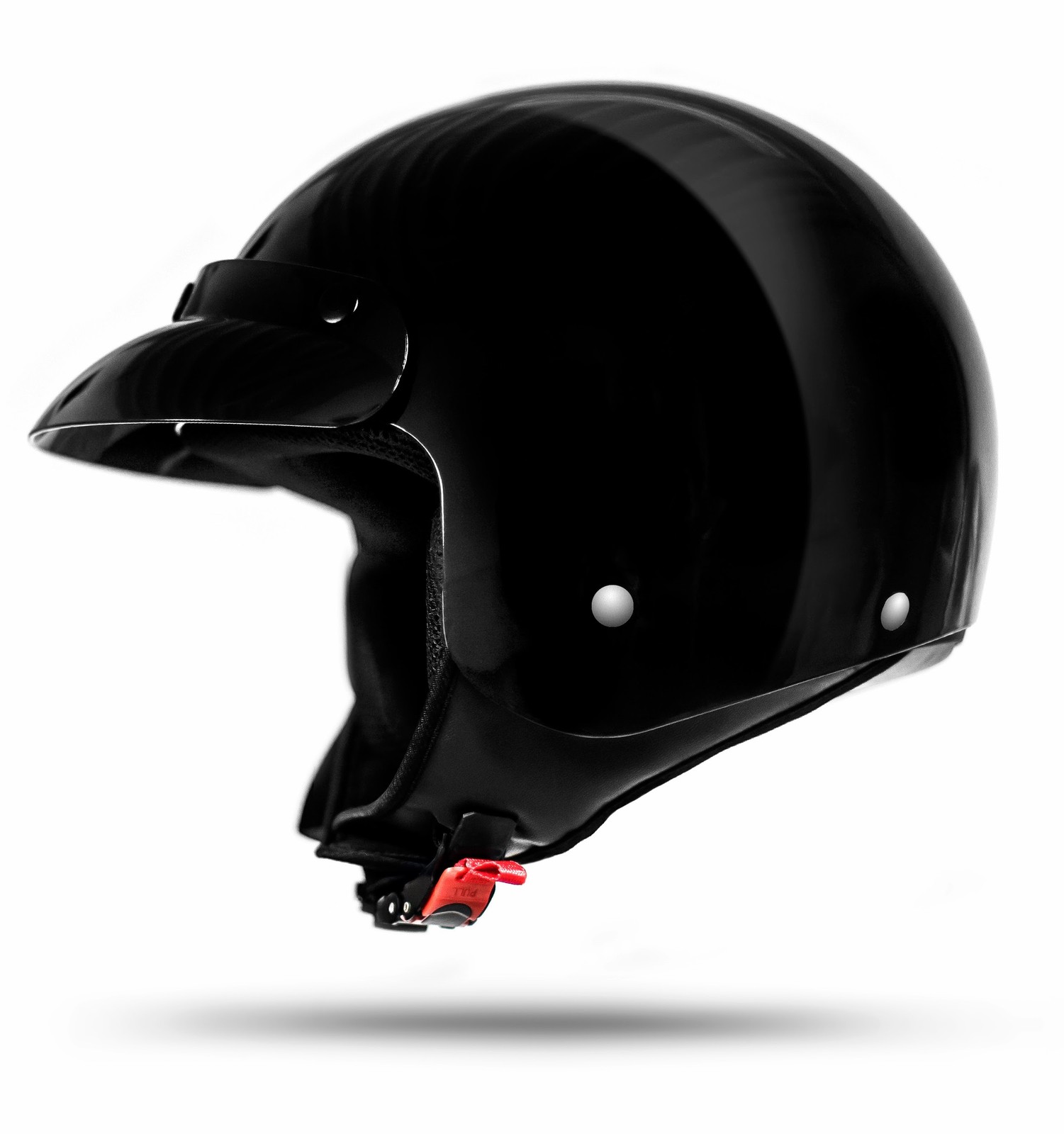 Classic Schwarz glänzend Größe XL ECE2205 Motorradhelm Retro Oldtimer ...