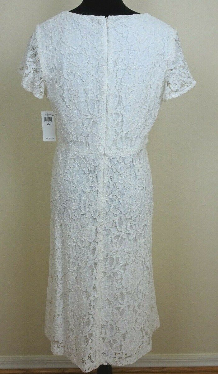 Ralph Lauren Lace Dress Women's Petite Size 10P White Short