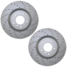 Bison Performance Pair Front Drilled Coat 348mm Brake Rotors for BMW E84 E90 E93