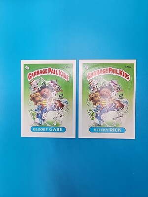 1986 Topps Garbage Pail Kids #123a GLOOEY GABE & #123b STICKY RICK Lot ...