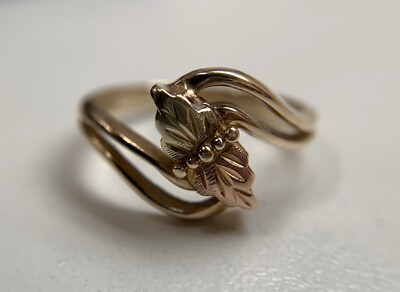 10 Karat Landstroms Black Hills Blattgold Ring Größe 6 2,56 Gramm