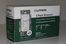 🔥Lutron 3-Pack Electronics LED Dimmer Switch (LECL-153P-WH-3) NEW (911)