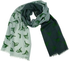Traditional scarf grey green deer printed modal scarf printed stags unisex