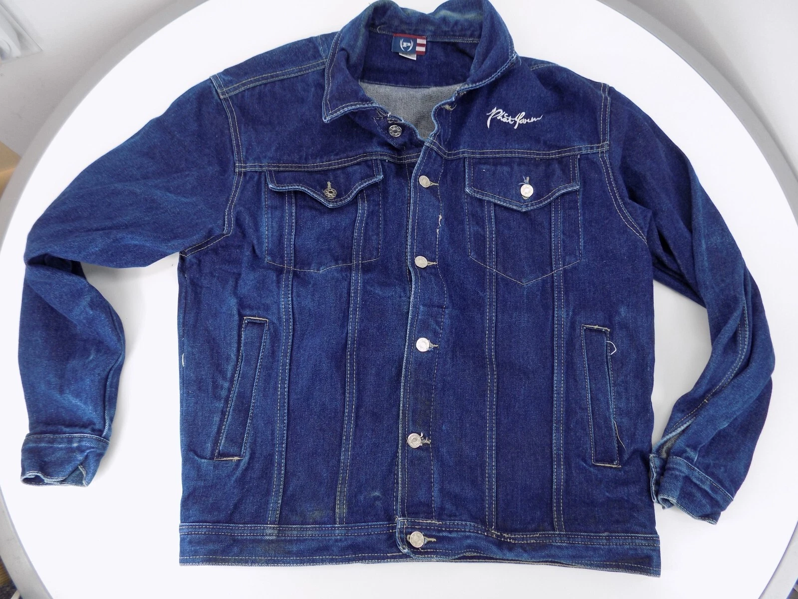 Y2K Phat Farm Denim Jean Jacket Men's oversized size 34 (48" chest), cotton