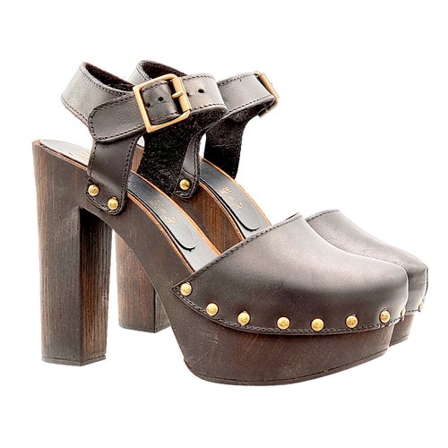 high heel clogs with strap