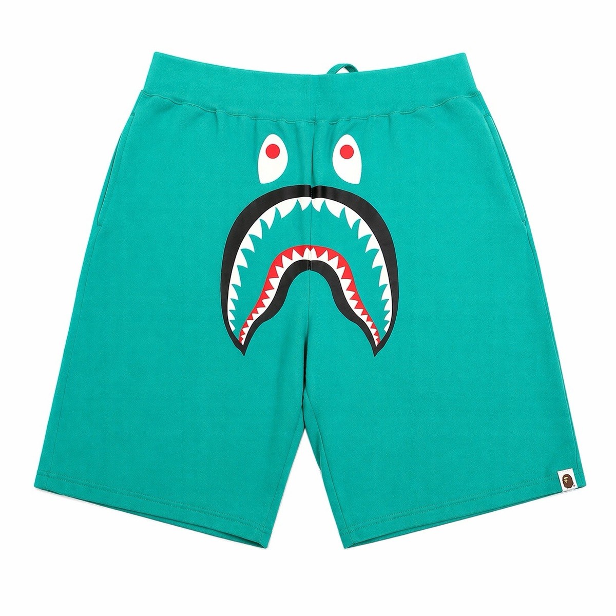 BAPE Shark Sweat Shorts Men's 2XL Green Turquoise NWT A Bathing