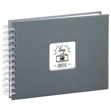 Hama Fotoalbum 24x17 cm | Spiralalbum zum Einkleben, 50 Bilder 10x15 cm, Grau