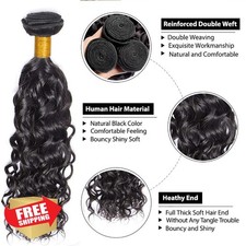 3 Bundles 26 Inch 1B Water Wave Brazilian Human Hair
