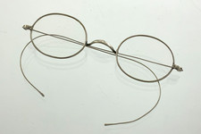 Antique Wire Rimmed Spectacles Eye Glasses Round Lenses Edwardian JJ918