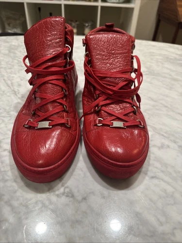 SCARPE BALENCIAGA ARENA ALL RED UOMO TAGLIA 44 US 11 FONDO ROSSO SNEAKERS AUTENTICHE
