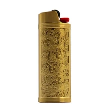 Lucklybestseller Metal Lighter Case Cover Holder Vintage Floral Stampe